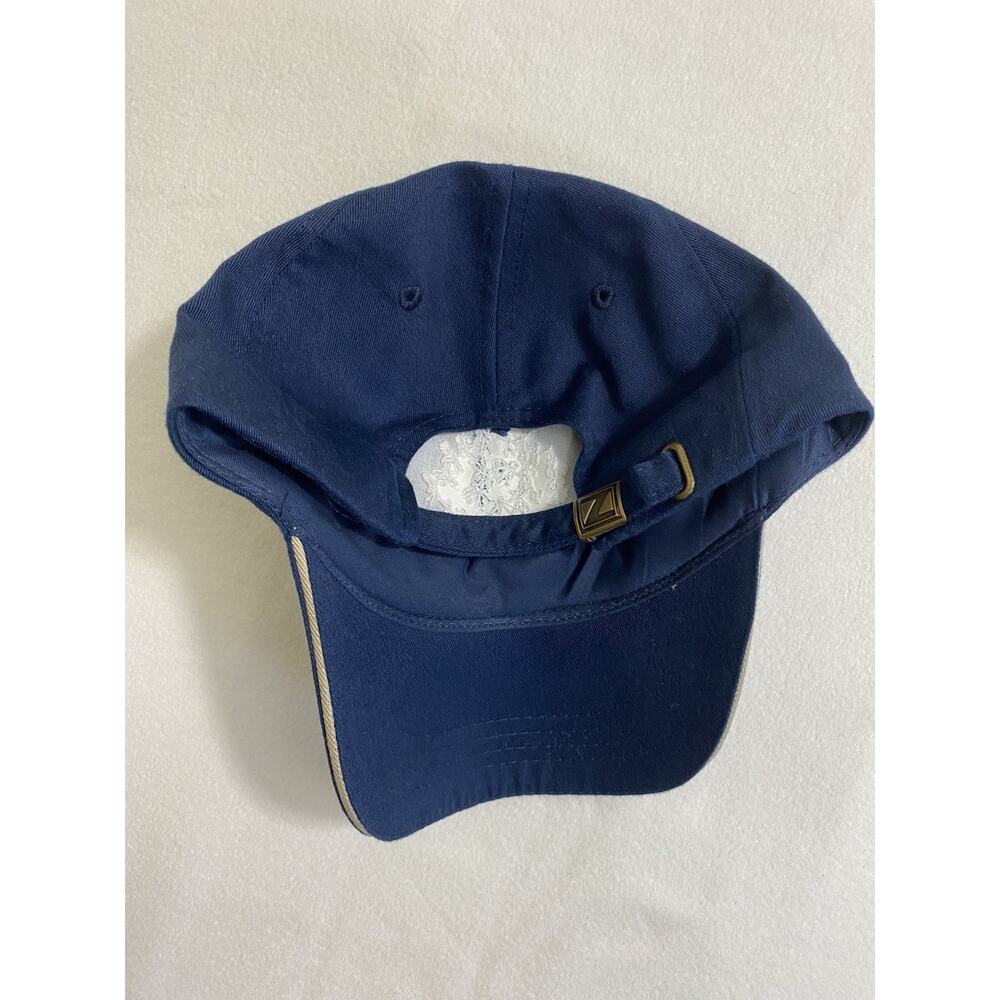 Paris Paloma Embroidery Cap Navy White Embroidered Cap Adjustable - Picture 4 of 4